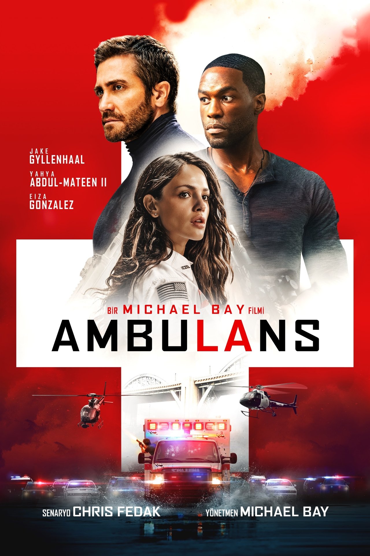 Ambulance (2022) 768Kbps 23.976Fps 48Khz 7.1Ch DD+ BluRay Surround EX E-AC3 Turkish Audio TAC